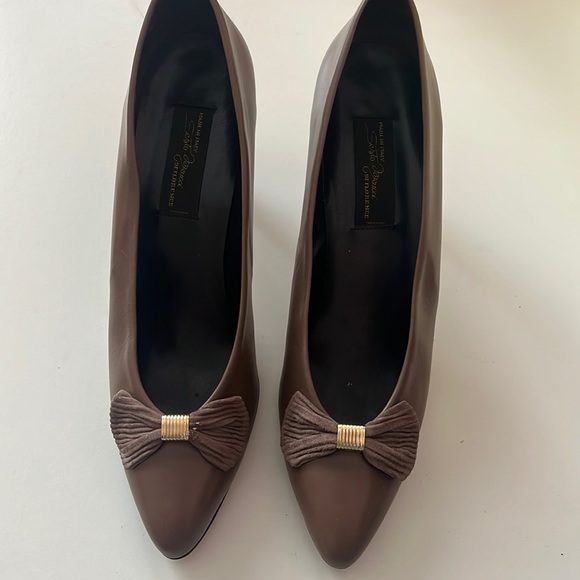 Seating Meucci brown leather medium hight heels - Picture 1 of 6